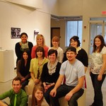 Group photograph at the conclusion of gallery event of student work